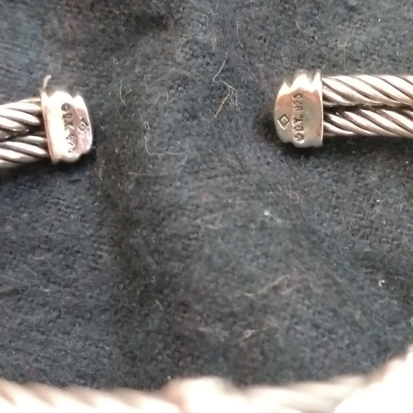 David Yurman Silver&Diamonds Double Cable Bracelet - Picture 5 of 5